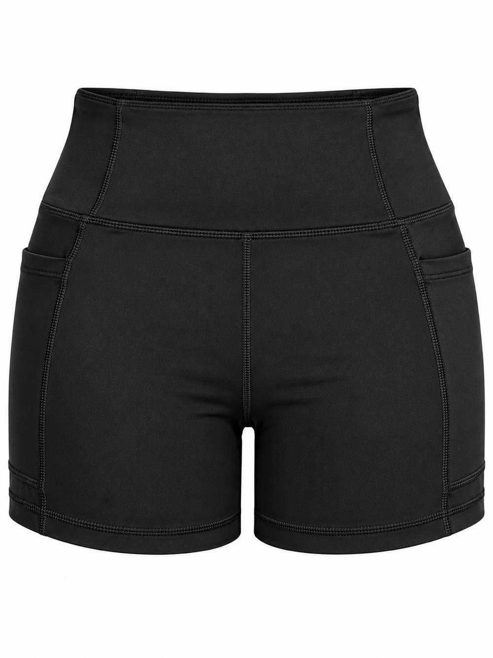 Daisy Fuentes Black High-Waist Biker Shorts with Side Pockets Size Medium